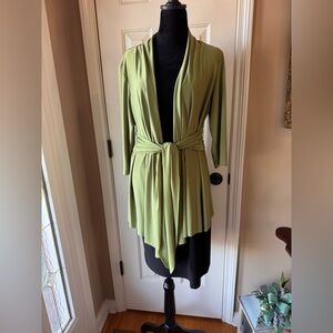 R&M Richards Jacket/Mock Dress- Black Dress with A Green Faux Jacket size 16